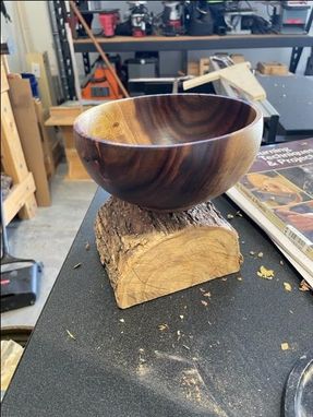 Custom Made Turned Wooden Bowl - Sissoo: Indian Rosewood