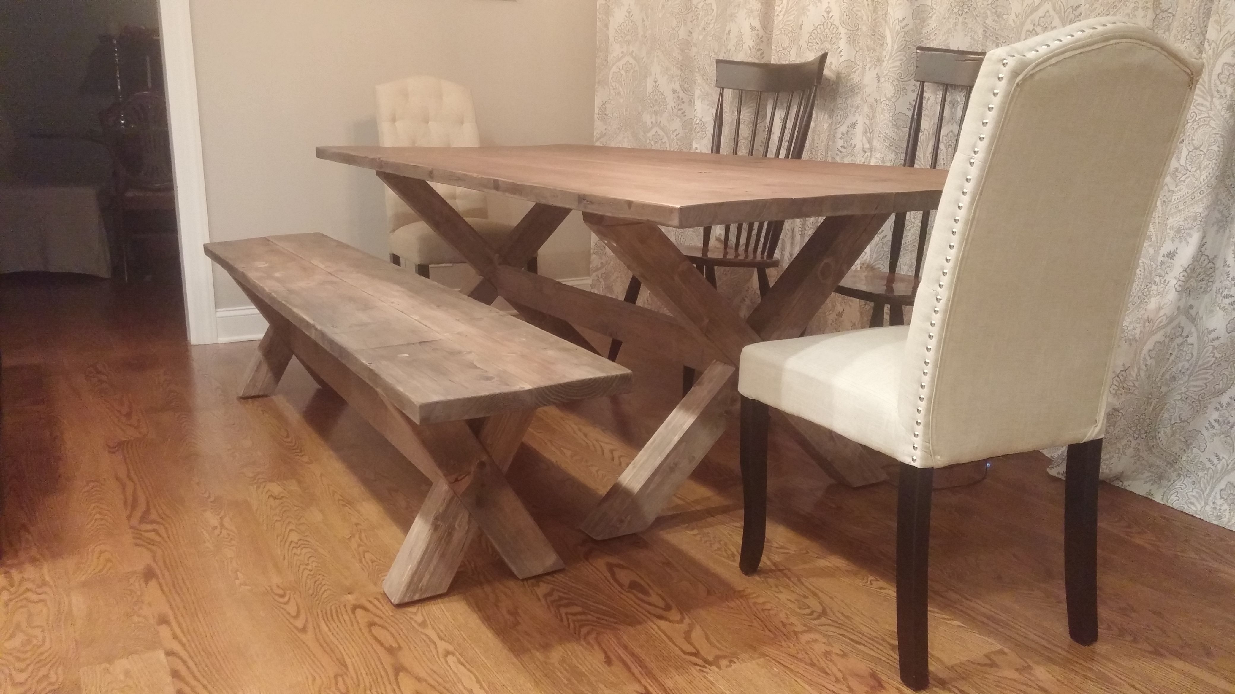 Hand Crafted X Base Dining Table, Reclaimed Wood Table, X ...
