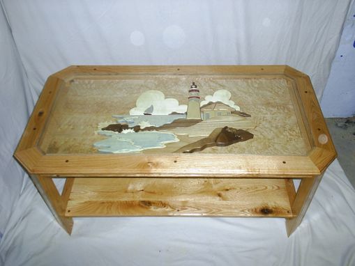 Custom Made Oak Intarsia Table