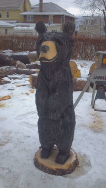 Custom Made Chainsaw Carved Standing Black Bear