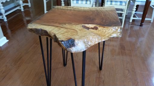 Custom Made Live Edge Redwood Desk With Hairpin Legs
