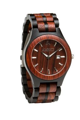 Custom Made Custom Engraved Red Sandalwood And Ebony Wood Graduation Watch For Men By Ambici