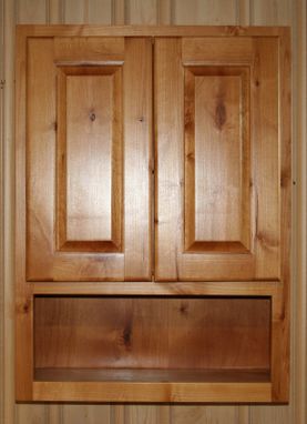 Custom Made Alder Wood Bathroom Toilet Cabinet