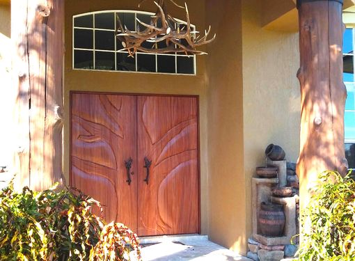 Custom Made Mahogany Double Doors With Custom Design