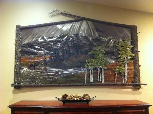 Custom Made Mountain Scene Relief Sculpture