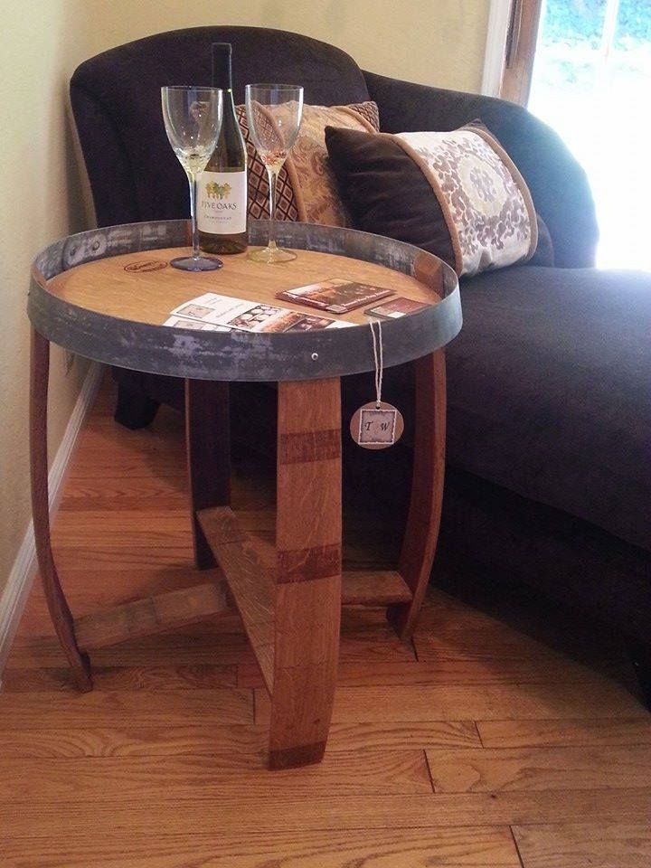 Handmade Wine Barrel End Table by Treasured Wares