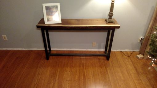 Custom Made Live Edge Walnut Hall Table