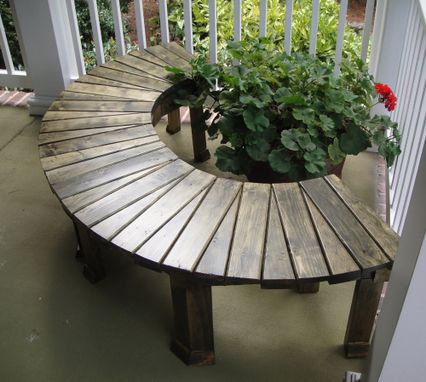 Custom Made 46 Inch Wide Pine And Spruce Hand Crafted Fan Bench Or Table For Inside Or Porch Use