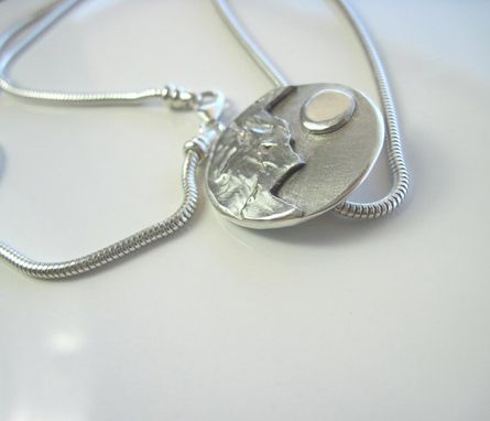 Custom Made Moon Over The Mountains Fine Silver Necklace