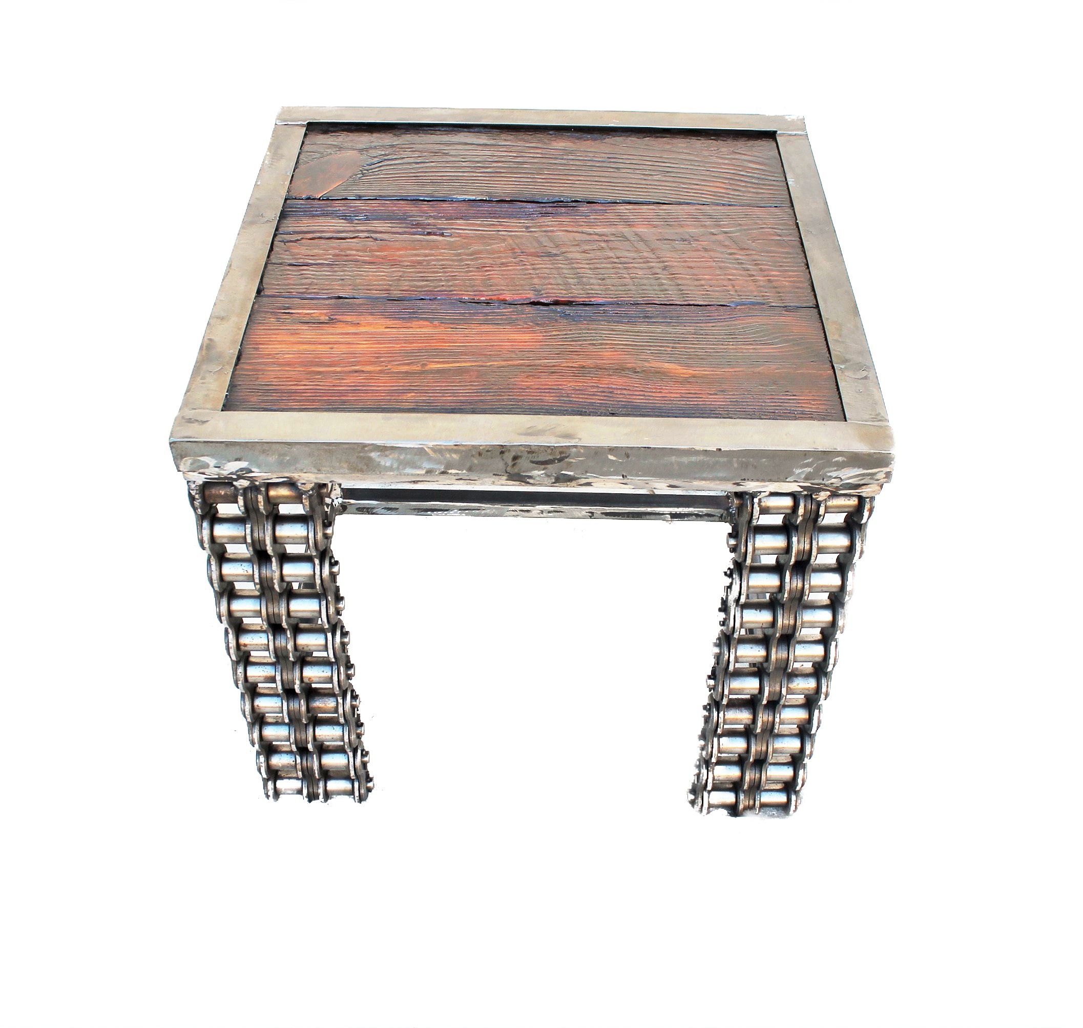 Buy Custom Made Farmhouse Style Rustic Reclaimed Wood Metal Side Table