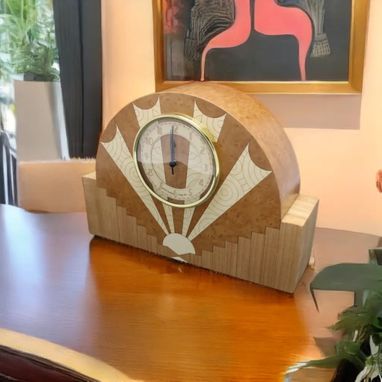 Custom Made Art Deco Clock, Handcrafted In The U.S.  Mc-45  Free Shipping And Engraving