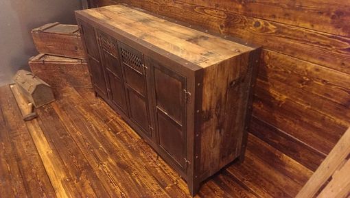 Custom Made Industrial Console Rustic Distressed #004