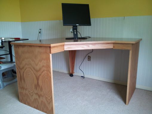 Custom Made Oak Corner Desk