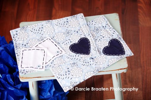 Custom Made Soft Flannel Placemats And Table Napkins "Blueberry Muffin''
