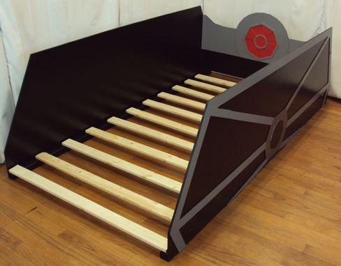 Custom Made Tie Starfighter Twin Kids Bed Frame - Handcrafted - Space Themed Children's Bedroom Furniture