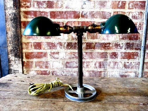 Custom Made Industrial Style Table Lamp Inspired By 1930'S Industrial Factory Lighting