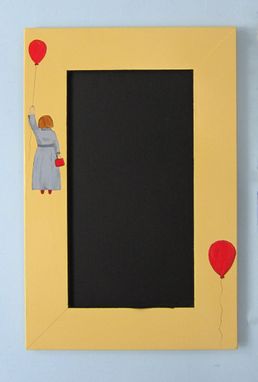 Custom Made Upcycled Chalkboard Made From A Cabinet Door With Handpainted Girl