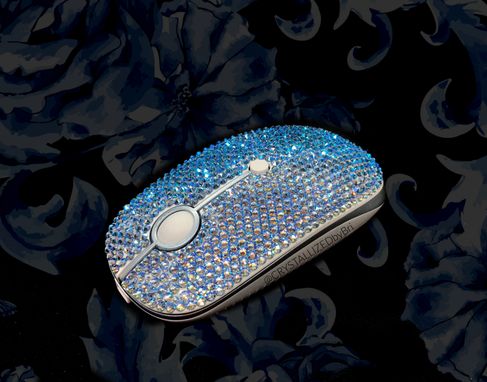 Custom Made Crystallized Wireless Computer Mouse Usb Bling Bedazzled Genuine European Crystals