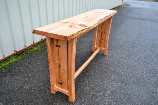 Custom Made Live Edge Red Oak Bar Table