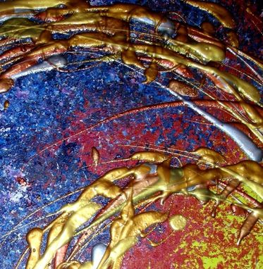 Custom Made Original Abstract Gold Metallic Textured Painting By Lafferty - 24 X 54 - Sale 22% Off