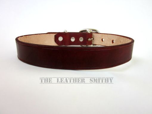 Custom Made Brown Leather Dog Collar 1 Inch Wide Handmade