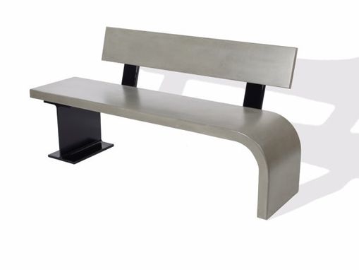 Custom Made Concrete Bench With Steel Beam Support