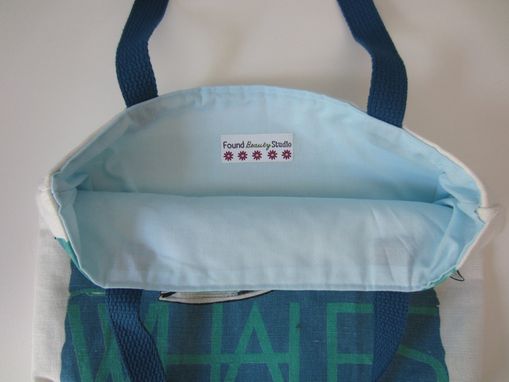 Custom Made Upcycled Tote Bag Made From A Whale Towel