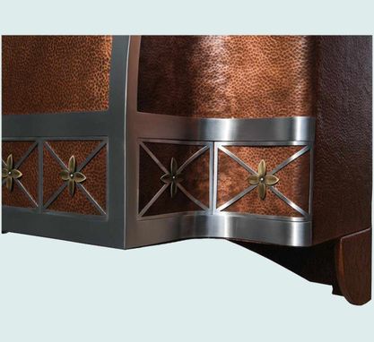 Custom Made Copper Range Hood With Flower Applique & Skirt