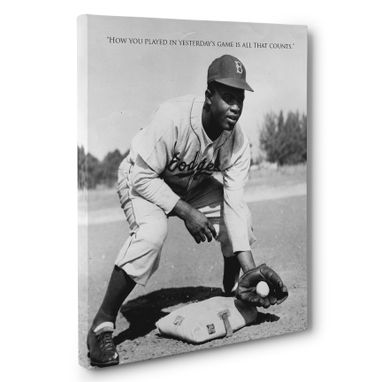Custom Made Yesterday’S Game Jackie Robinson Motivation Quote Canvas Wall Art