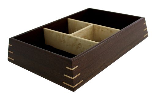 Custom Made Valet Box | Solid Peruvian Walnut And Birdseye Maple