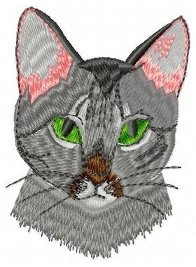 Custom Made Tabby Cat Embroidery Design
