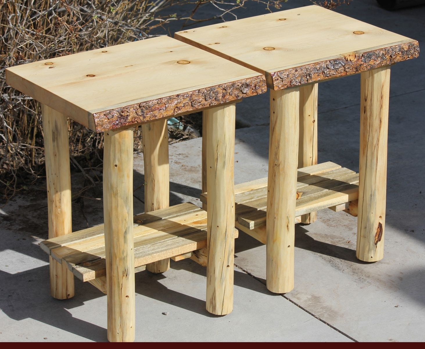 Hand Crafted Rustic Log End Tables, Nightstands And Coffee Tables by