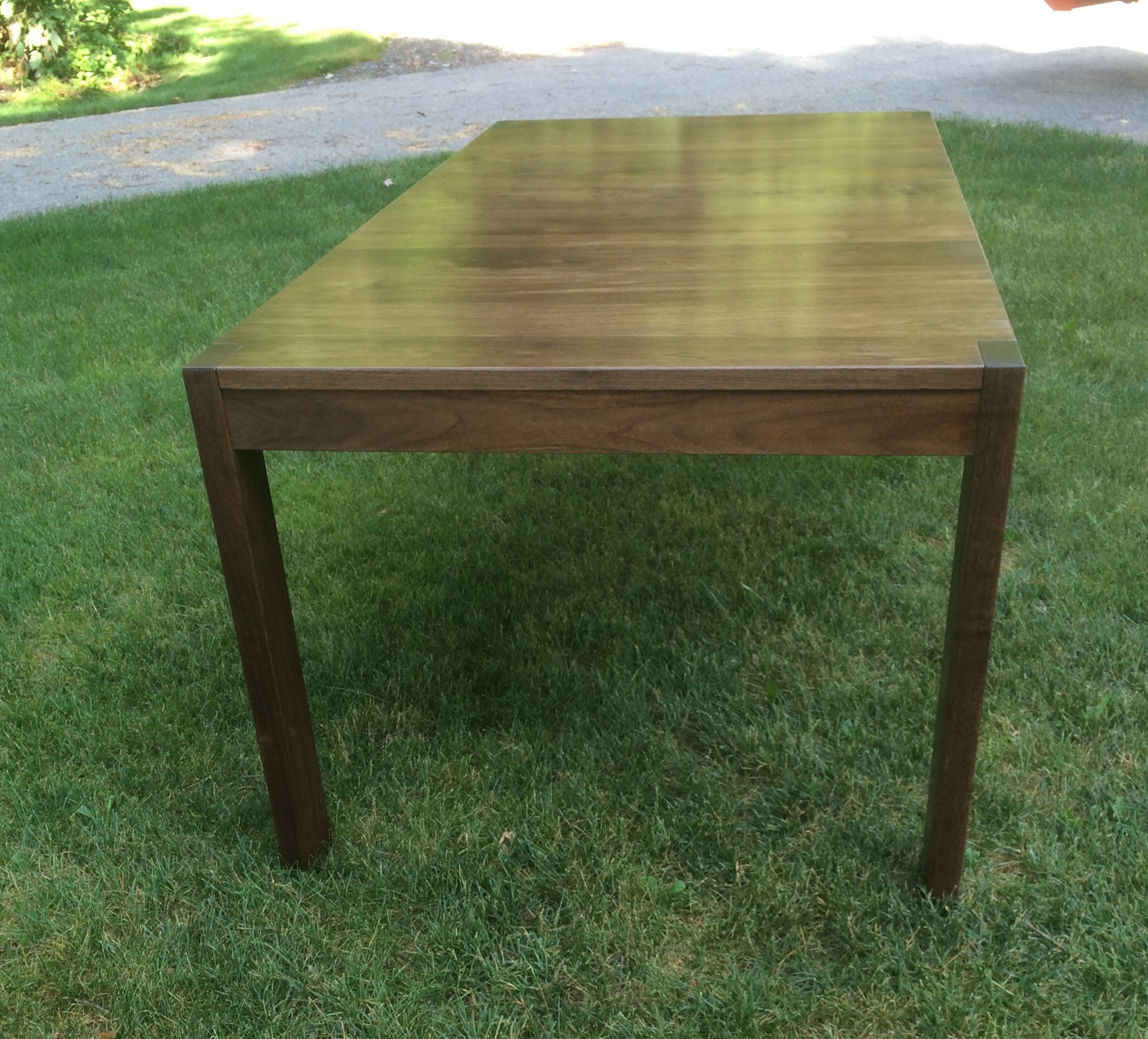 Hand Made Walnut Dining Table With Through Legs by Glessboards
