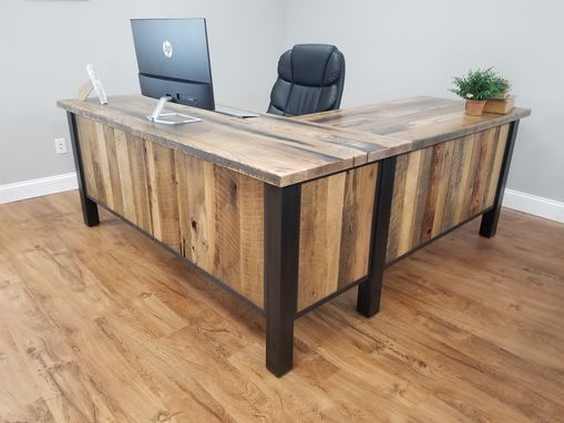 Buy Custom Made Reclaimed Barnwood Corner Desk, Rustic Work Station, L ...