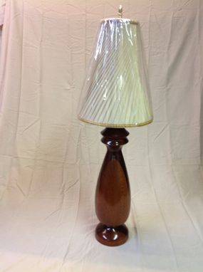 Custom Made Handmade Brazilian Leopardwood, Peruvian Walnut, & African Padouk Table Lamp