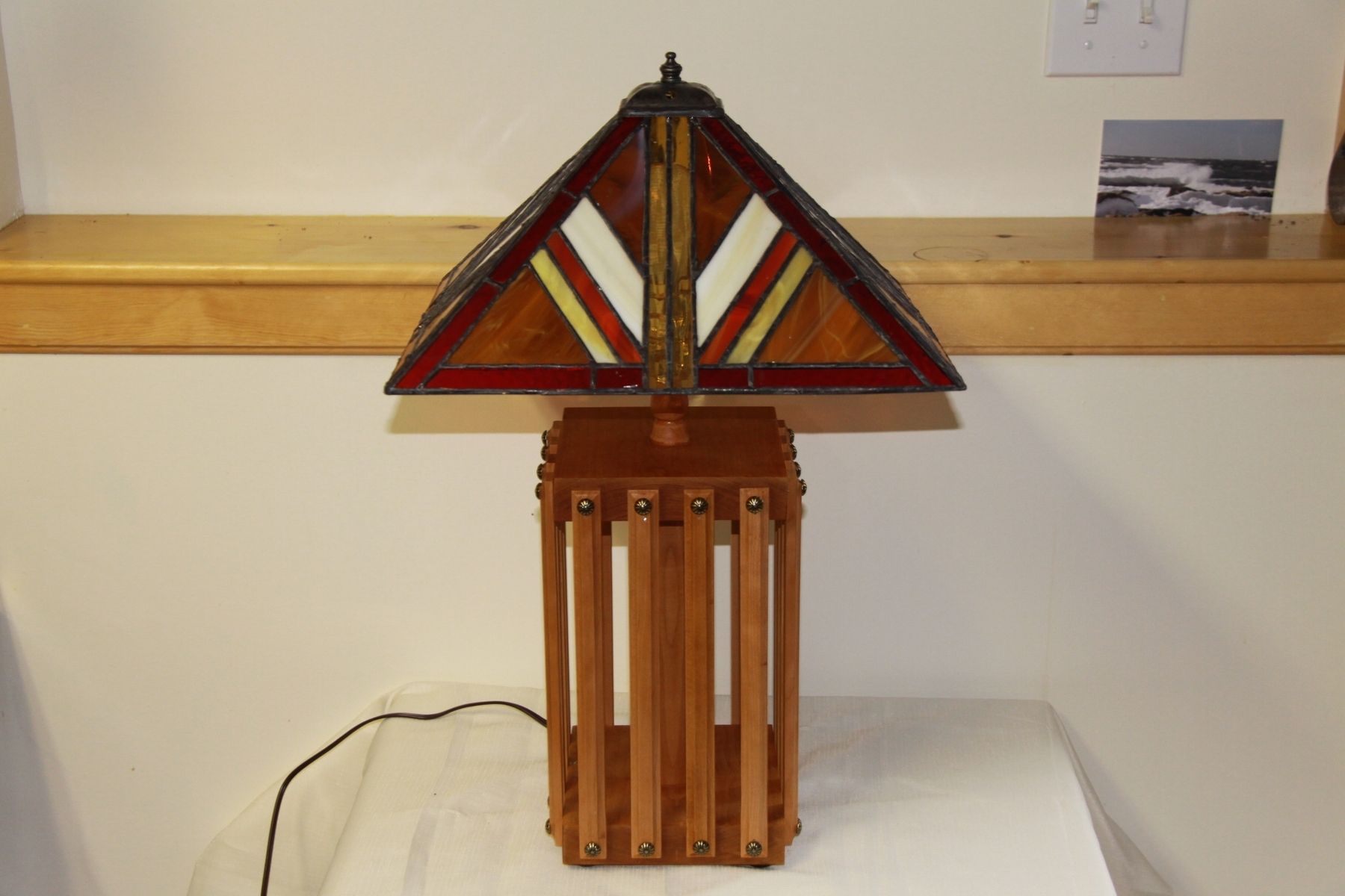 Hand Made Mission Style Lamp With Stained Glass Shade By Tobias Hand Made Mission Style Lamp With Stained Glass Shade By Tobias Wood And Custommade Com