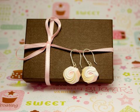 Custom Made Pastel Pink Rose Earrings // Drop Earrings { Meringue Collection }