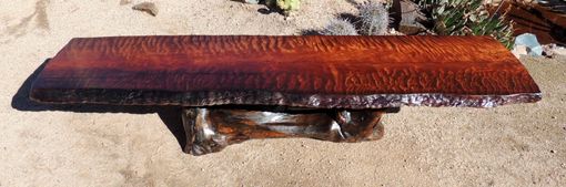 Custom Made Curly Redwood Live Edge Coffee Table