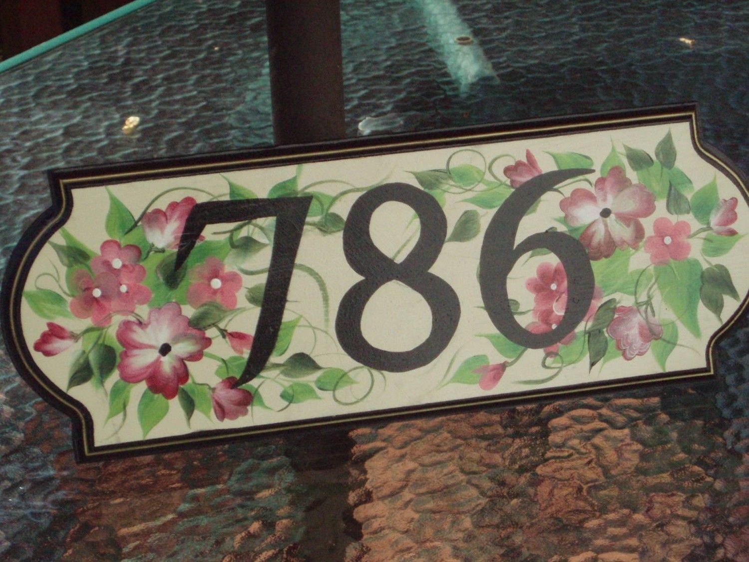 Buy Hand Made Hand Painted House Number Sign Or Address Sign, made to