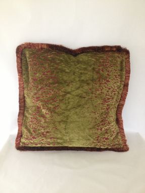 Custom Made 2 Moss Green And Red Pillow Covers