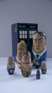 Custom Made Doctor Who Nesting Doll Set With T.A.R.D.I.S. Box