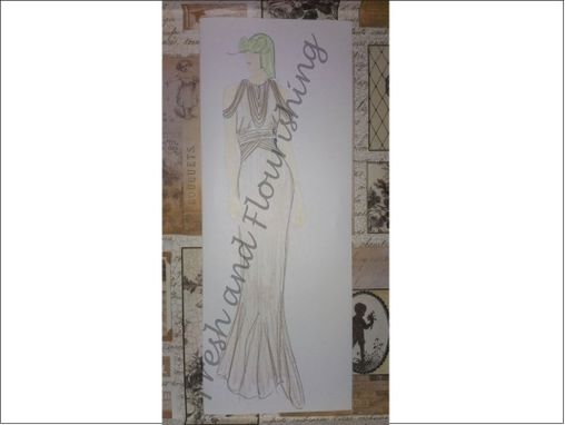 Custom Made Original Design - Floor Length Sleeveless Gown With Draped Roping Neckline