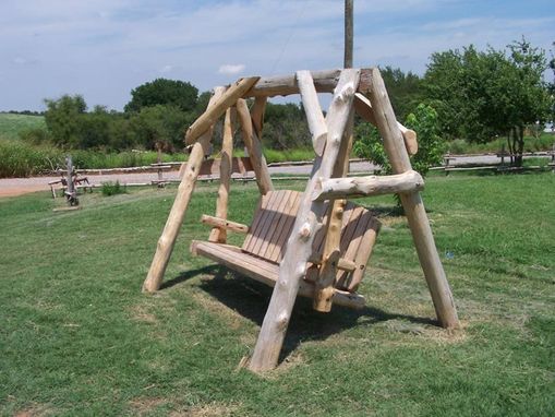 Custom Made Mammoth Cedar Log Yard Swing