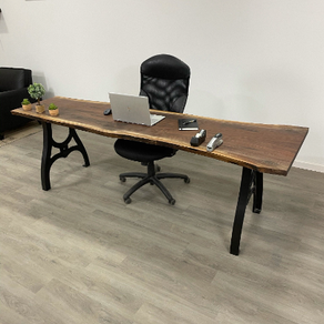 Large Live Edge Solid Wood 88 Inch Home Office Executive Desk