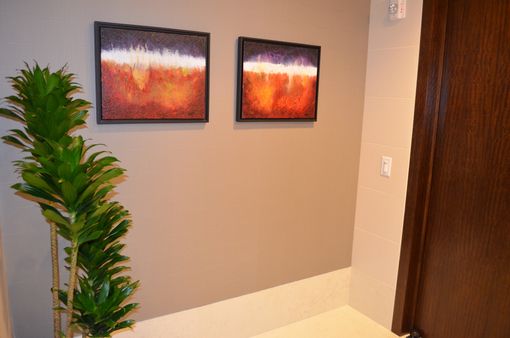 Custom Made Abstract Art Custom Installation - 15 Paintings - Global Energy Investment Company, Houston, Tx