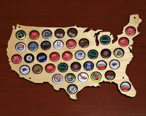 Custom Made Small Beer Cap Map Of Usa