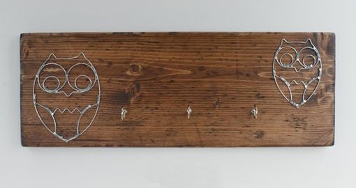 Custom Made English Chestnut Wired Owl Key Chain Rack