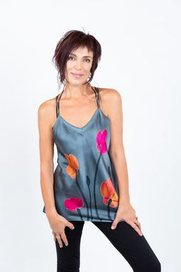 Custom Made Hand Painted Silk Charmeuse Cami, Comes In  Sizes S. M, L , Xl