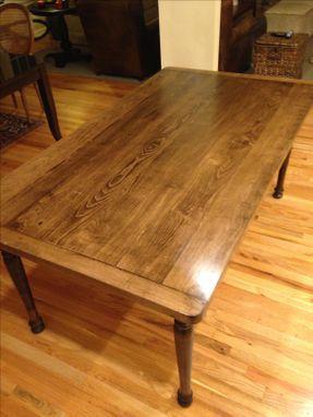 Custom Made Solid Maple Farmhouse Dining Table With Turned Legs
