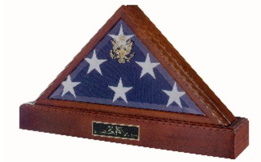 Custom Made Police Flag And Pedestal, Burial Display Case